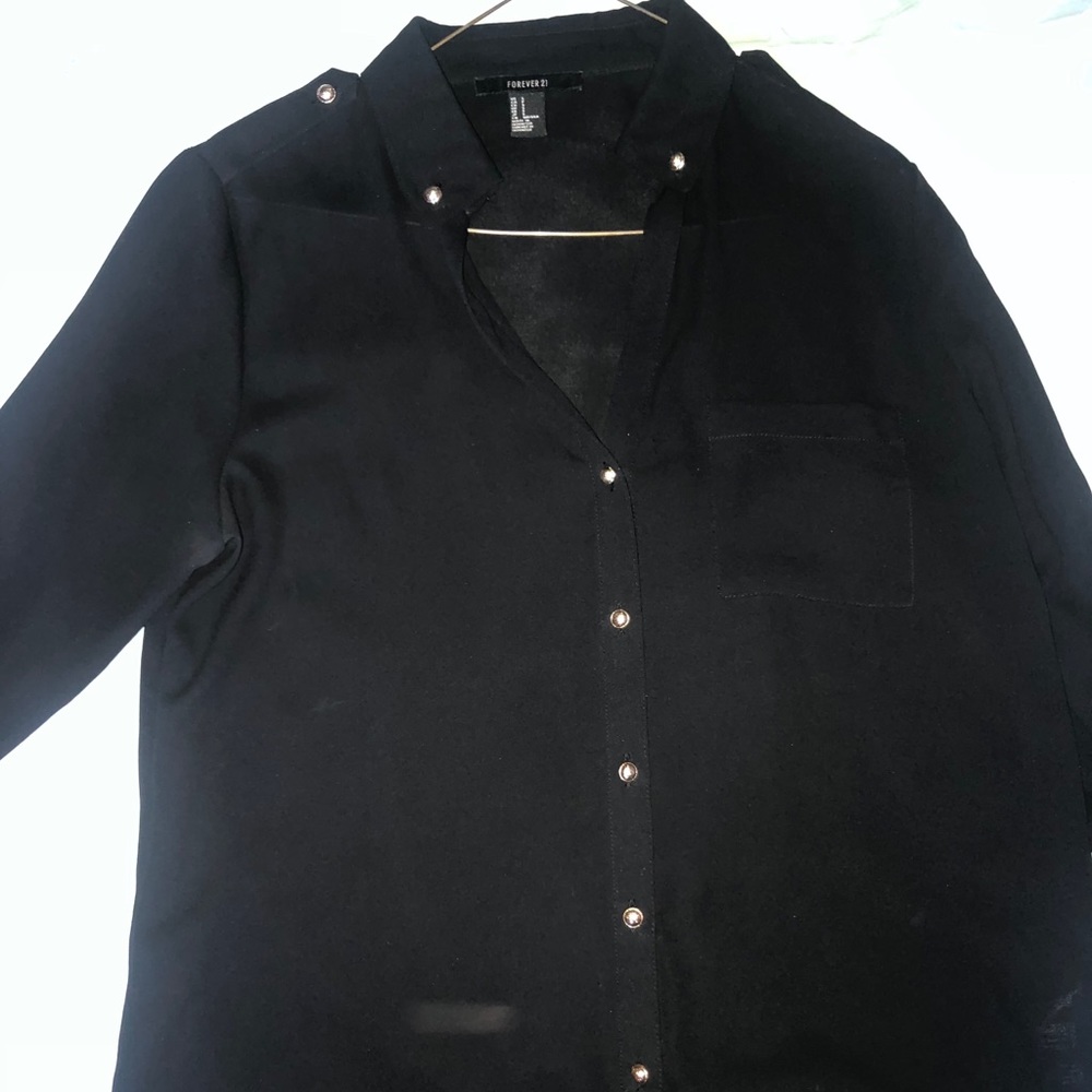Black button down blouse